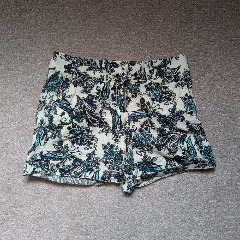 Loft Paisley Linen Shorts